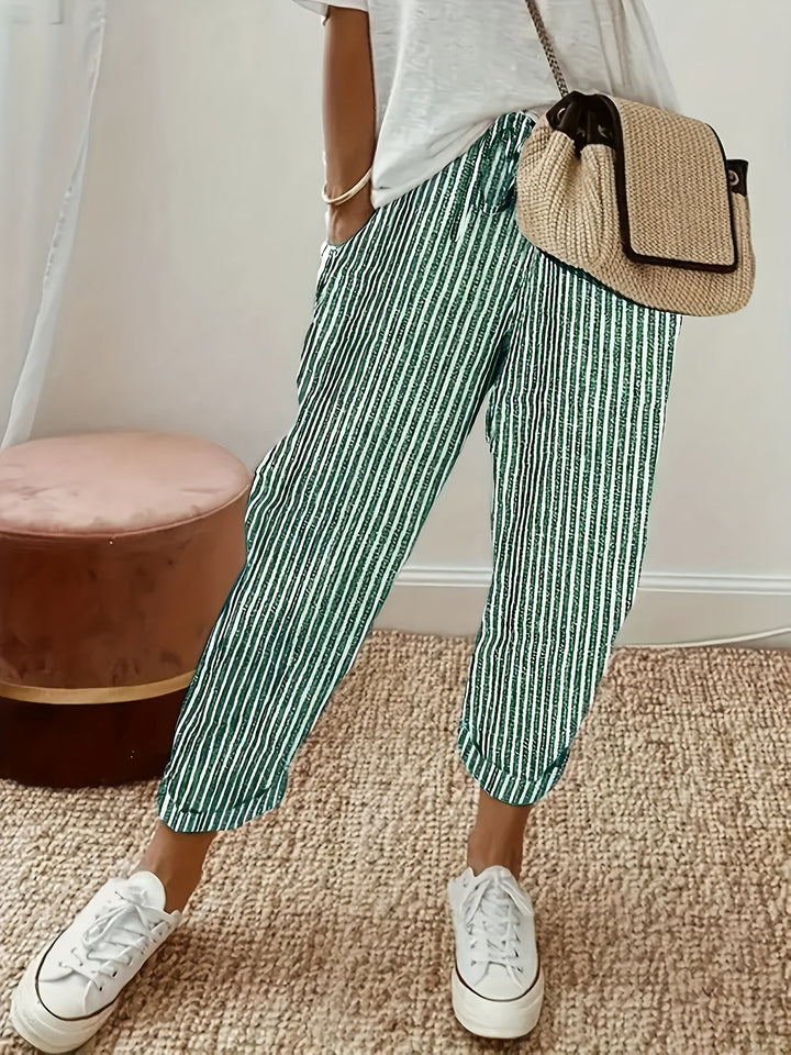 Sanna™ – Pantalons Amples avec Rayure Élégante