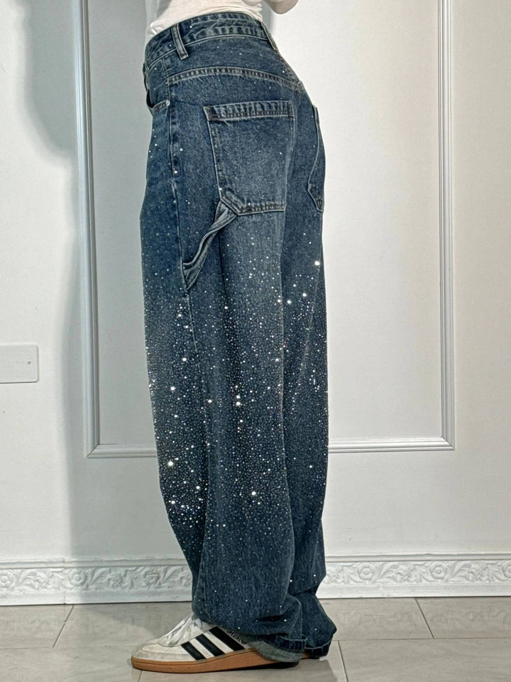 Solène | Pantalon Taille Haute à Jambes Larges avec Boutons Élégants