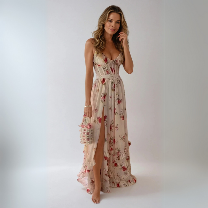 Yuna - Robe longue à motif floral