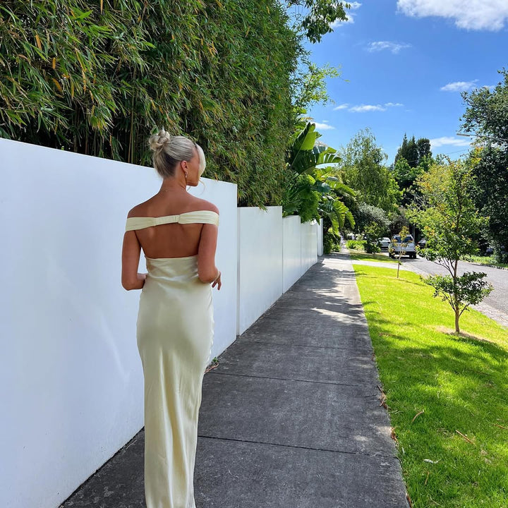 Poppy | Robe Maxi Satin Dos Nu
