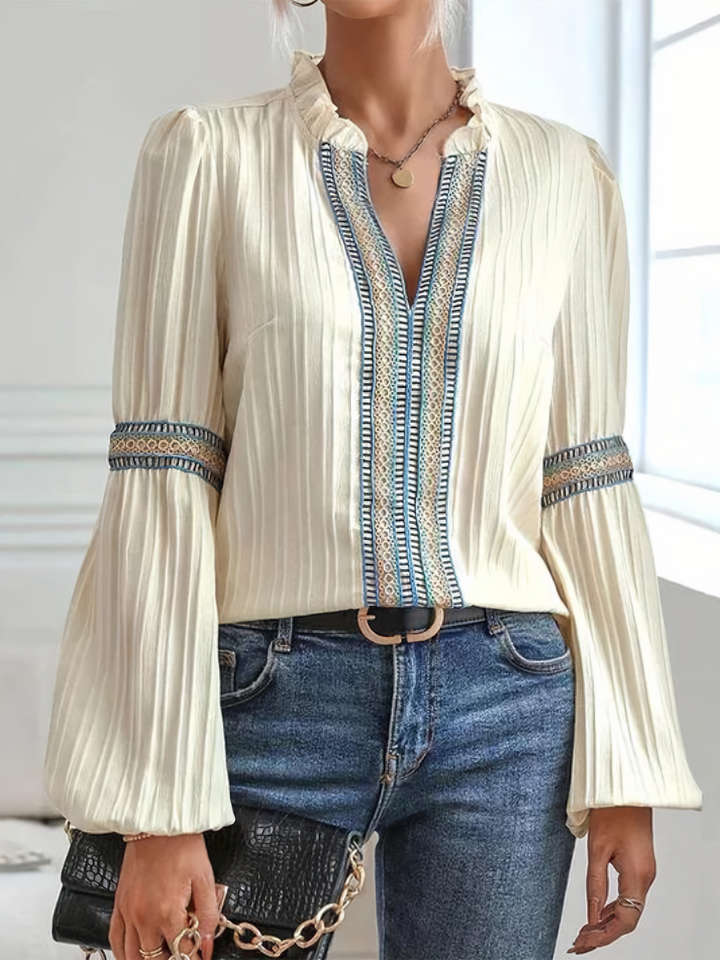 Colette - Magnifique blouse avec décolleté en V