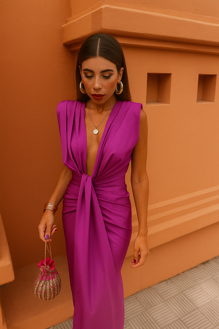 Moriah | Robe Longue Femme Plissée