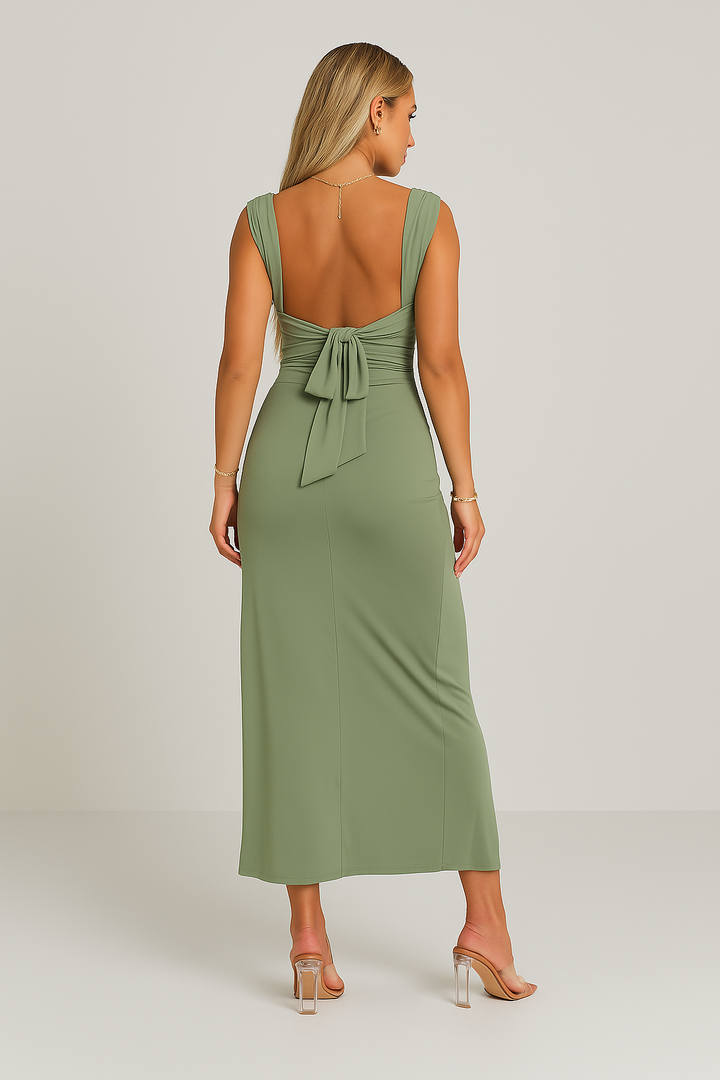 Isabelle | Robe Midi Élégante avec Fente