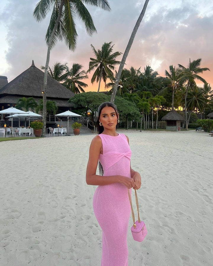 Mika : Robe Maxi Tricotée à Col Ronde