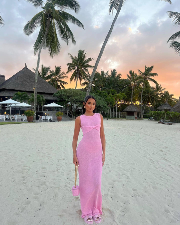 Mika : Robe Maxi Tricotée à Col Ronde