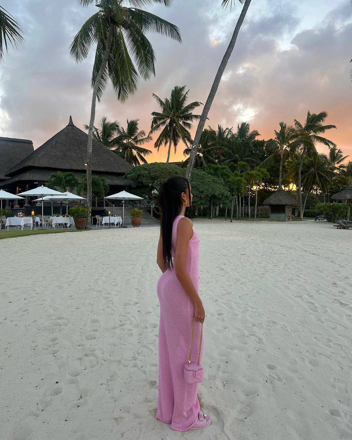 Mika : Robe Maxi Tricotée à Col Ronde