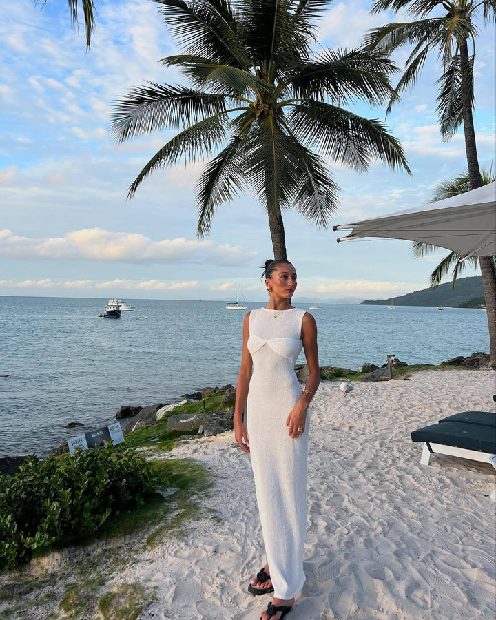 Mika : Robe Maxi Tricotée à Col Ronde