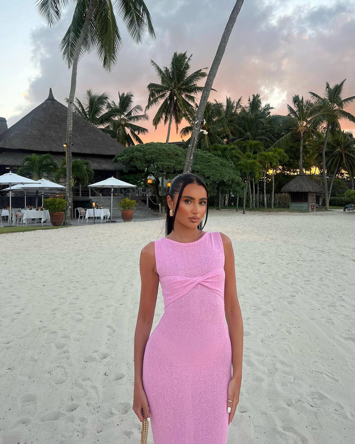 Mika : Robe Maxi Tricotée à Col Ronde