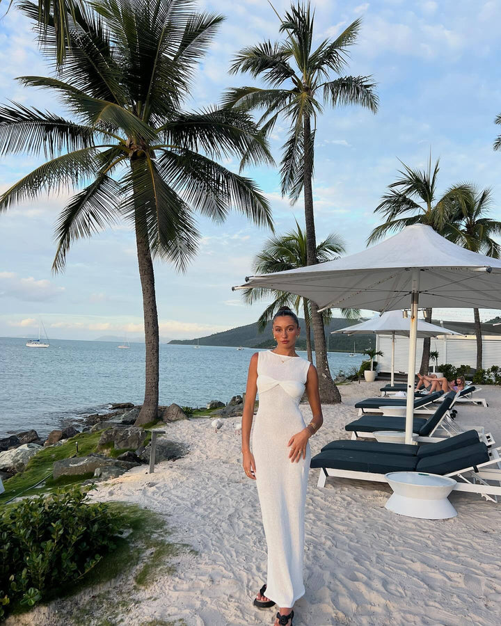 Mika : Robe Maxi Tricotée à Col Ronde