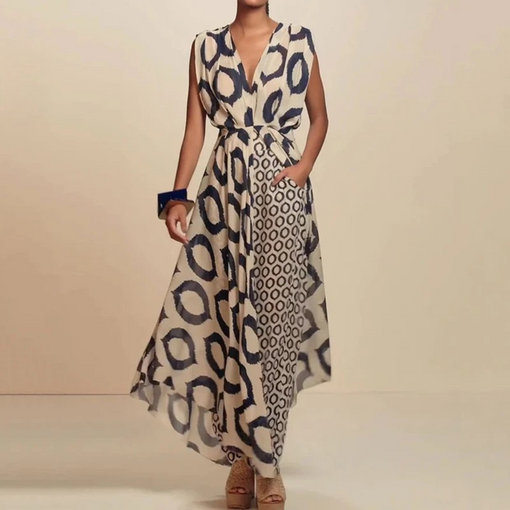 Boho | Robe Longue à Imprimé Ethnique avec Poches