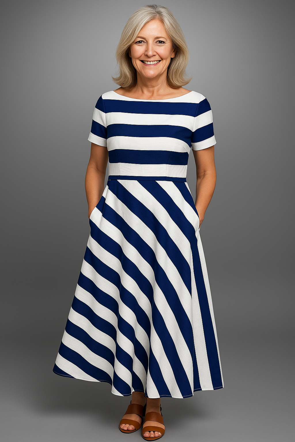 Natalia | Robe longue à rayures faite à la main