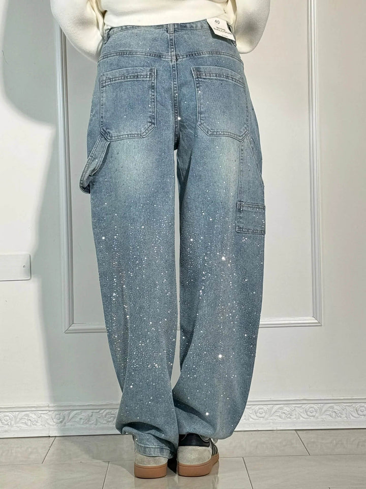 Solène | Pantalon Taille Haute à Jambes Larges avec Boutons Élégants