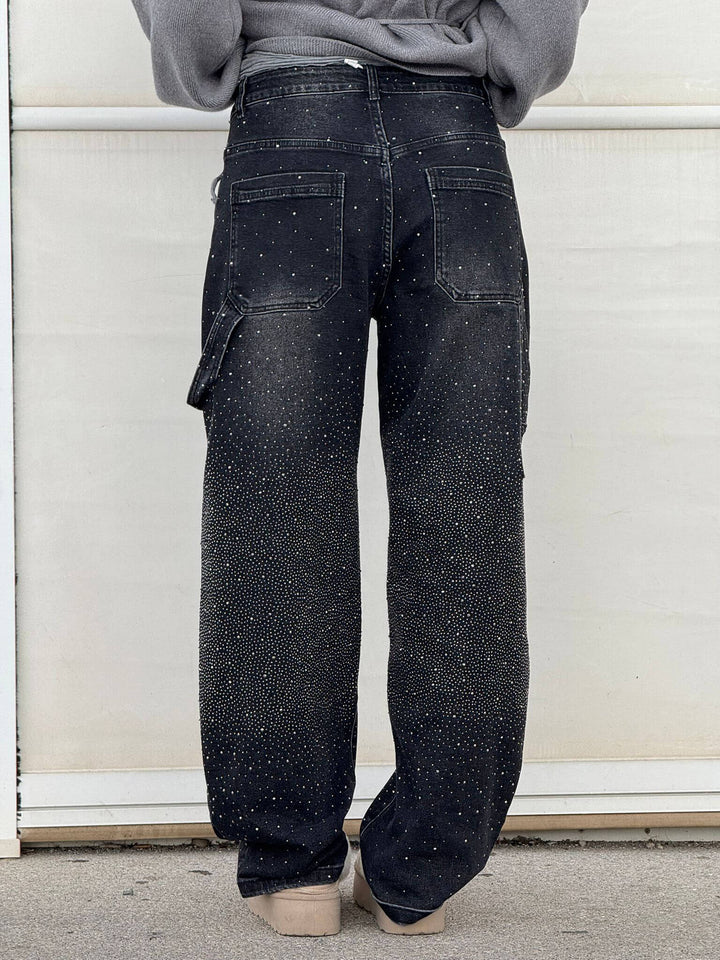 Solène | Pantalon Taille Haute à Jambes Larges avec Boutons Élégants