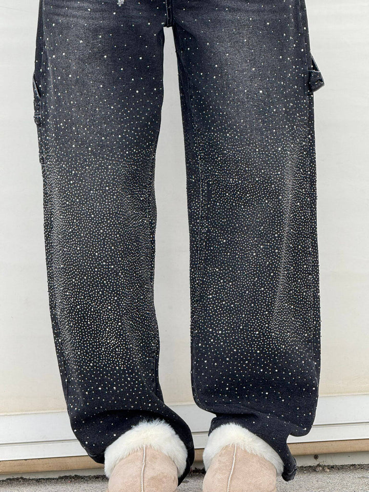 Solène | Pantalon Taille Haute à Jambes Larges avec Boutons Élégants