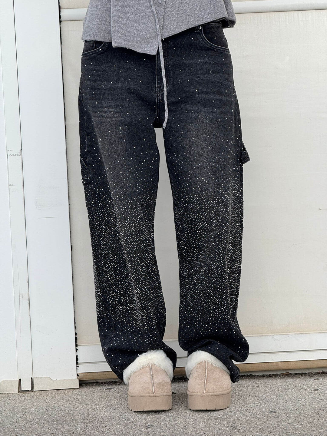 Solène | Pantalon Taille Haute à Jambes Larges avec Boutons Élégants