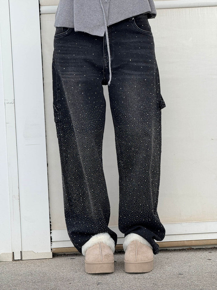 Solène | Pantalon Taille Haute à Jambes Larges avec Boutons Élégants