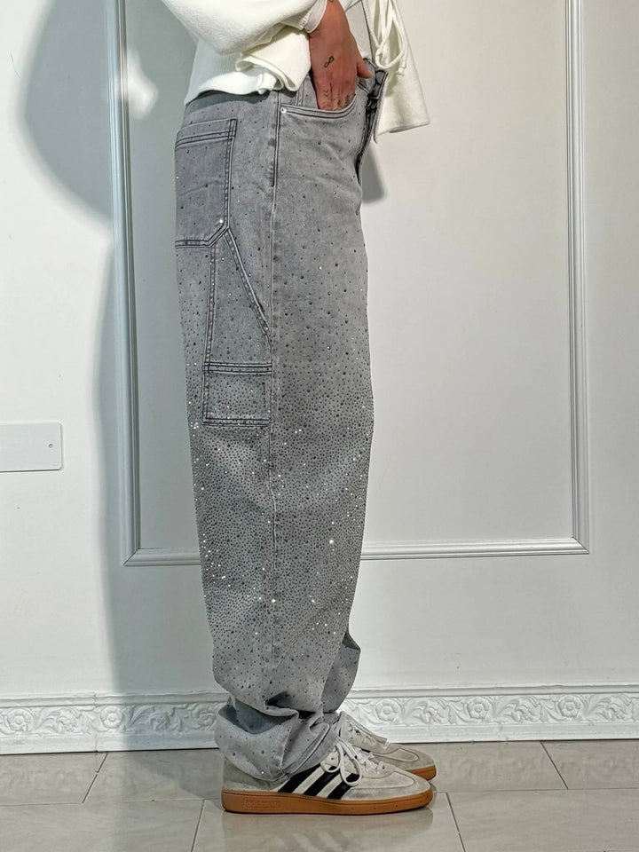 Solène | Pantalon Taille Haute à Jambes Larges avec Boutons Élégants