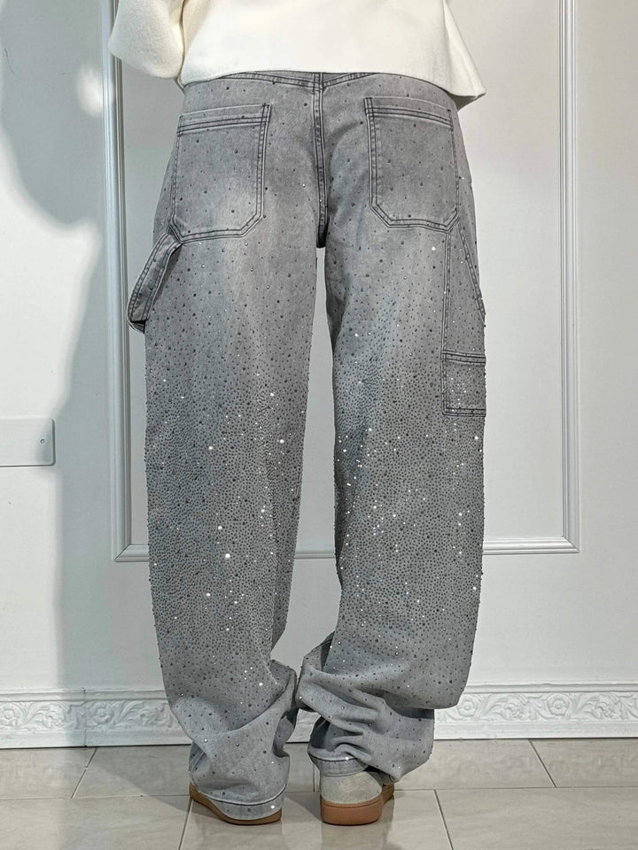 Solène | Pantalon Taille Haute à Jambes Larges avec Boutons Élégants