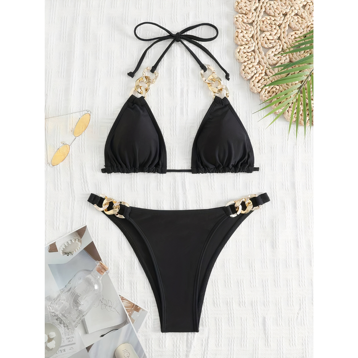 Bikini Triangle Glamour Doré | Style Intemporel & Luxe