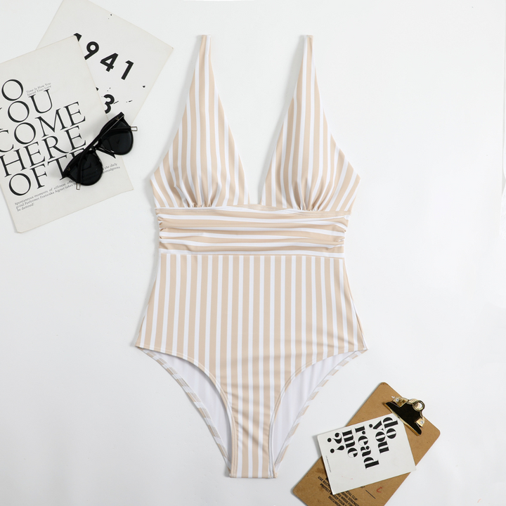 Elena | Maillot de bain – Look rayé & silhouette féminine
