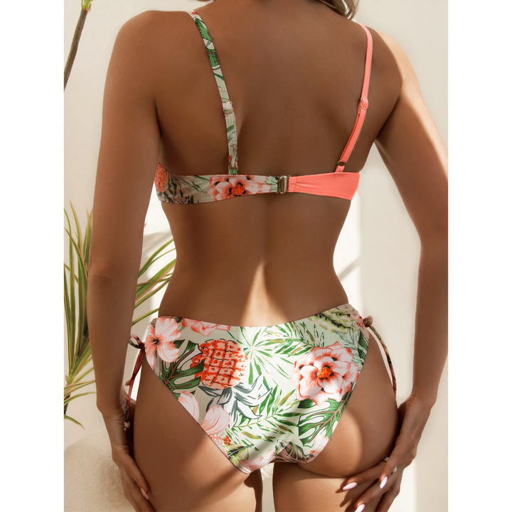 Lena | Élégance Florissante Ensemble de Bikini