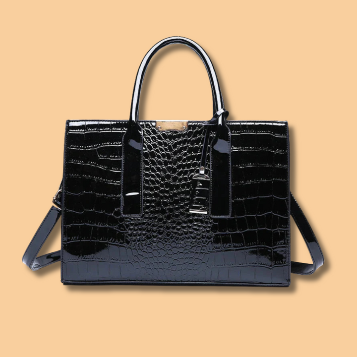Sac à main en cuir imprimé crocodile New York