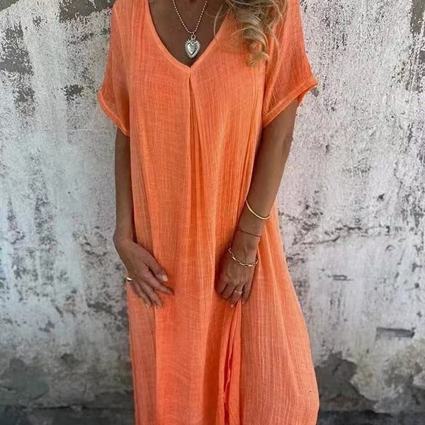 Amber | Robe mi-longue élégante à décolleté en V