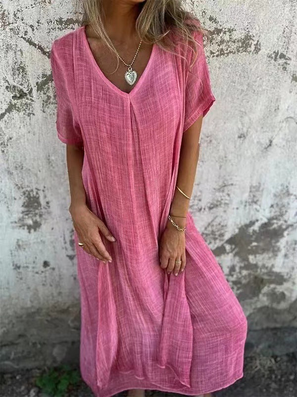 Amber | Robe mi-longue élégante à décolleté en V