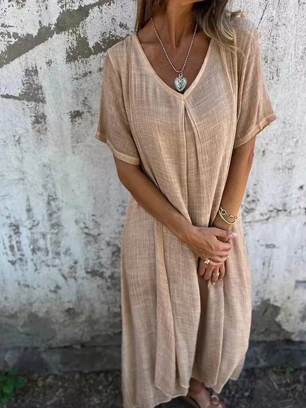 Amber | Robe mi-longue élégante à décolleté en V
