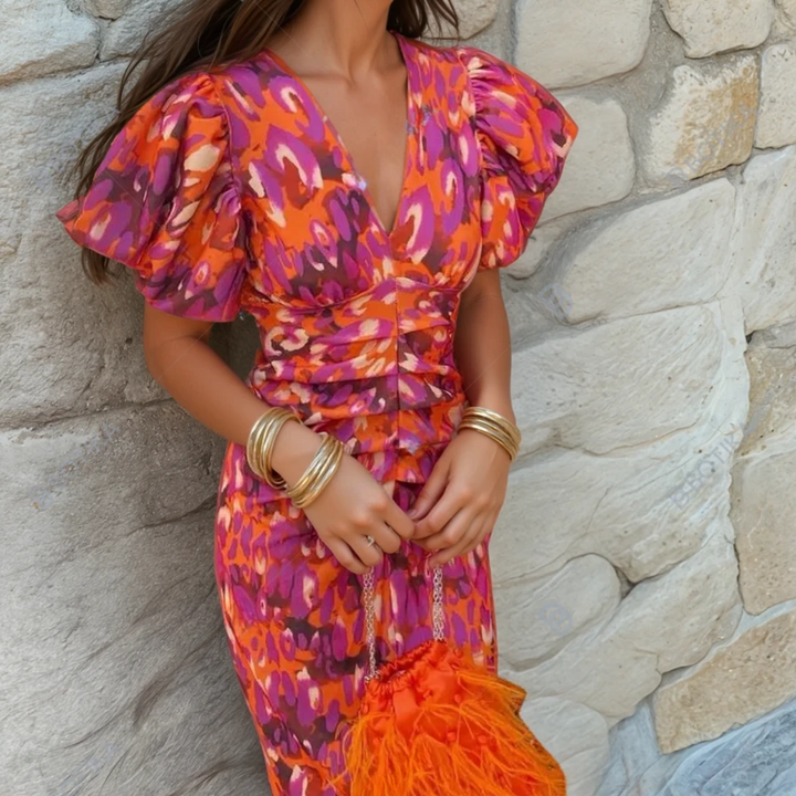 Carole | Robe Vibrante Fiesta aux Détails Spectaculaires