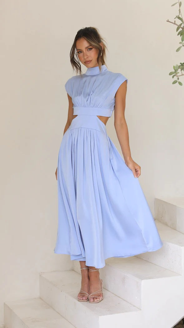 Quincy | Robe midi avec découpe et poches