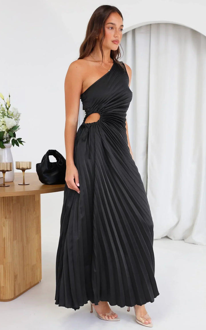 Billy Joan | Robe midi plissée à une épaule