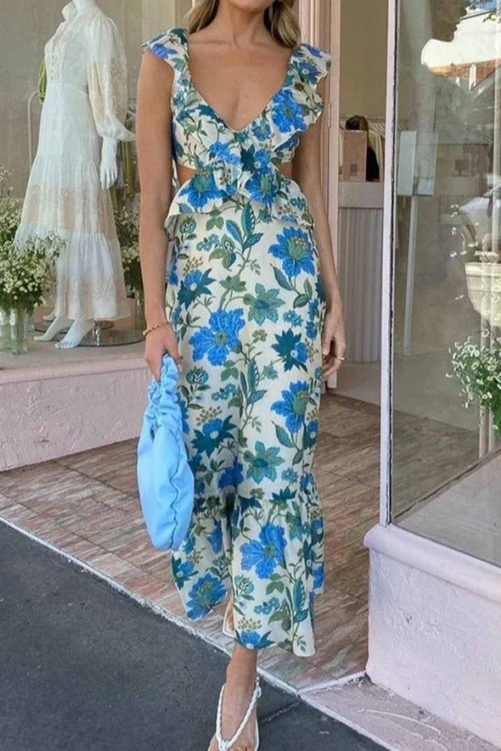 Ariella™ | Robe à Volants Fleurie