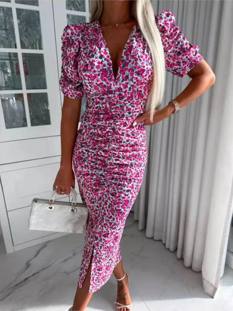 Maya™ | Robe Longue d'Été à Col V