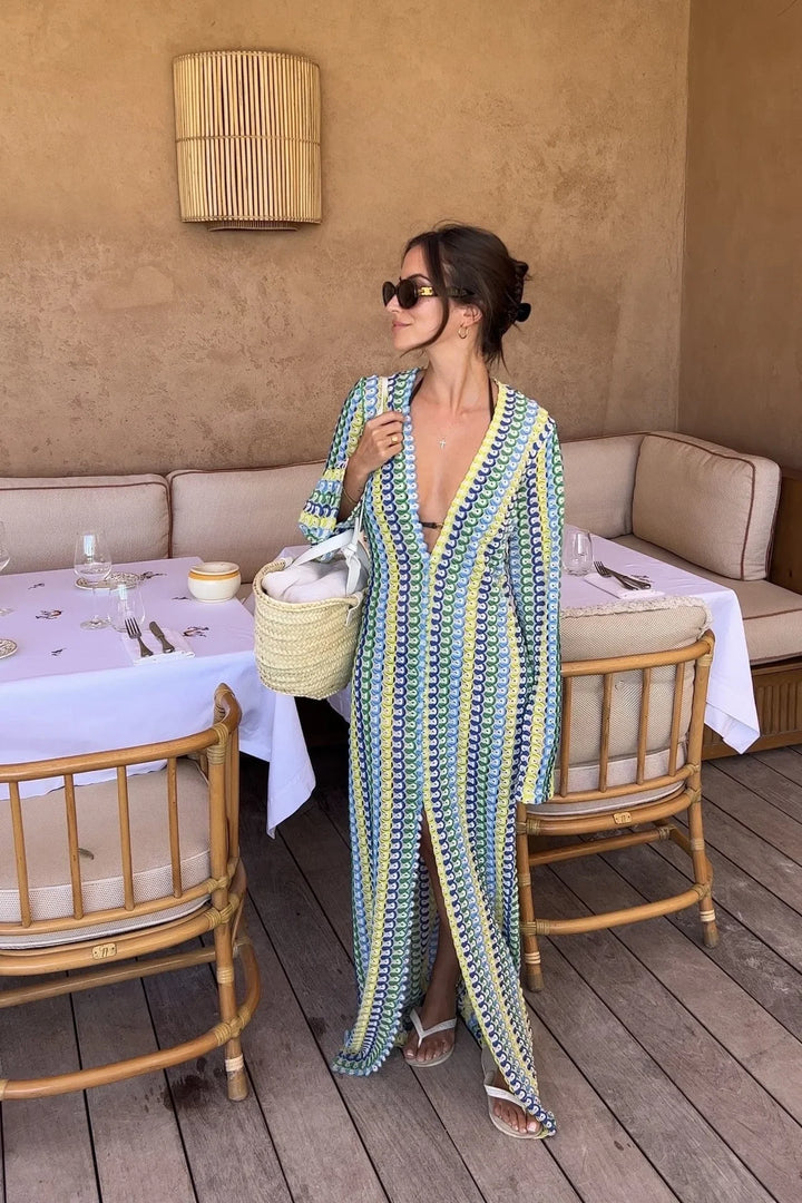 Cala Nova : Robe Maxi à Rayures Crochet