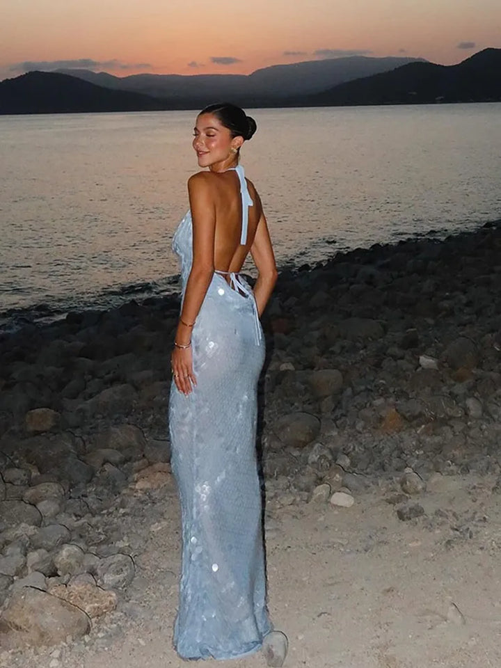 Saba : Robe Maxi Dos Nu à Paillettes