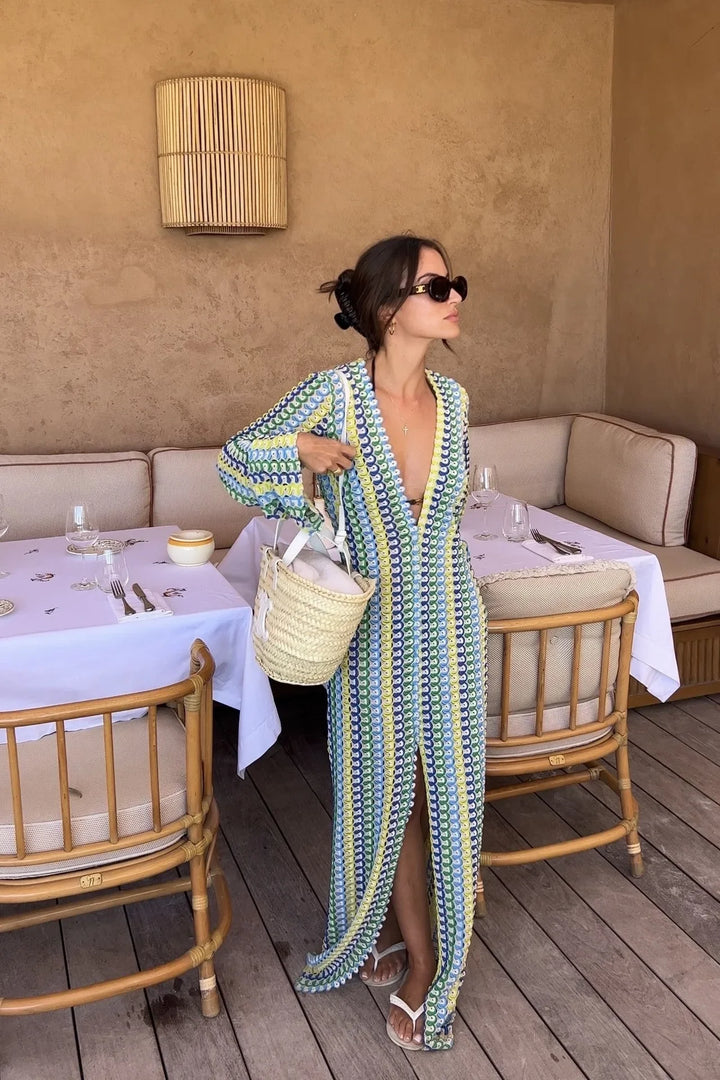 Cala Nova : Robe Maxi à Rayures Crochet