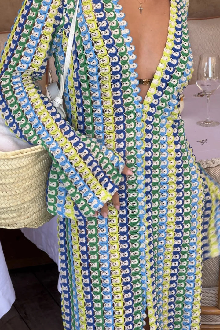 Cala Nova : Robe Maxi à Rayures Crochet