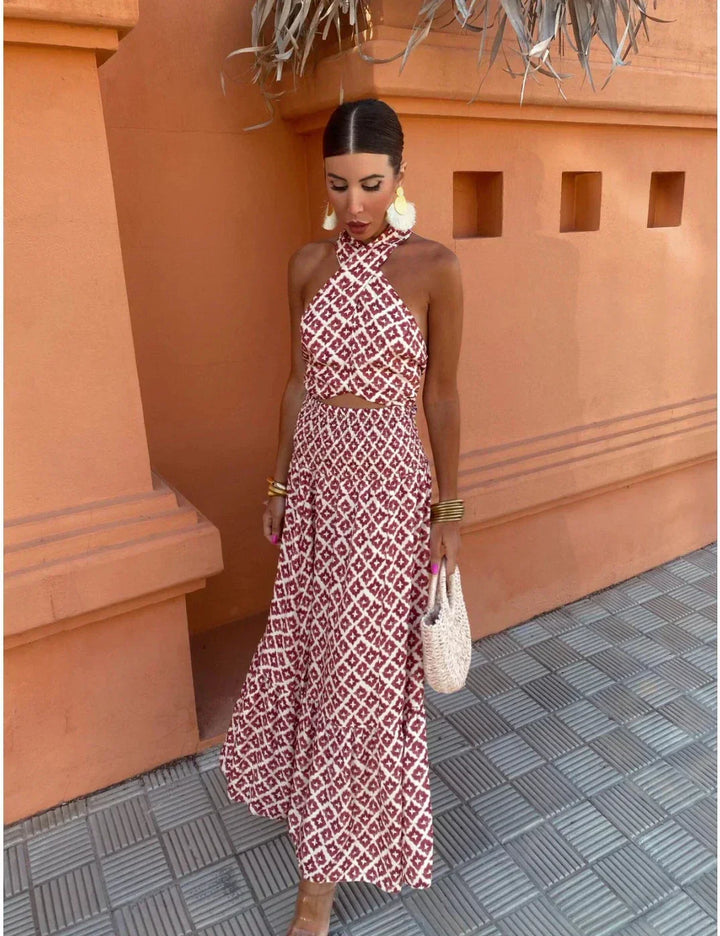 Mickay™ | Robe Midi Femme Chic avec Épaules Dégagées
