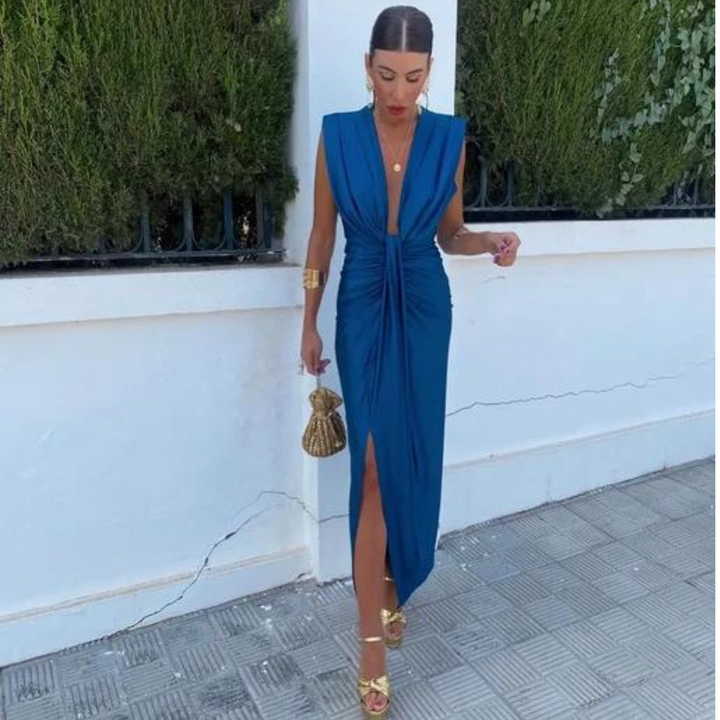Isabelle - Robe de soirée avec décolleté plongeant