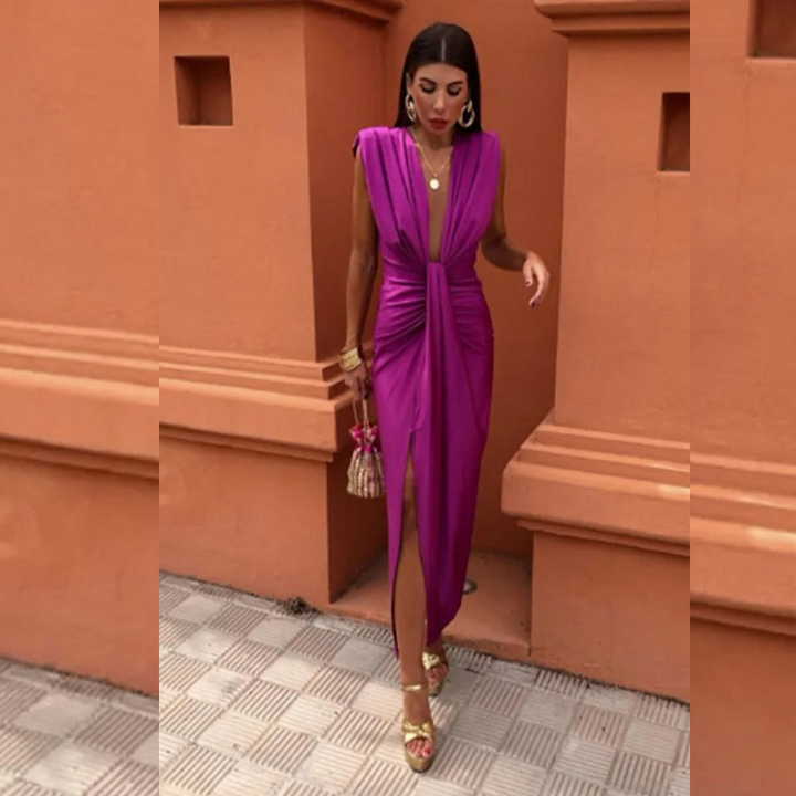 Isabelle - Robe de soirée avec décolleté plongeant
