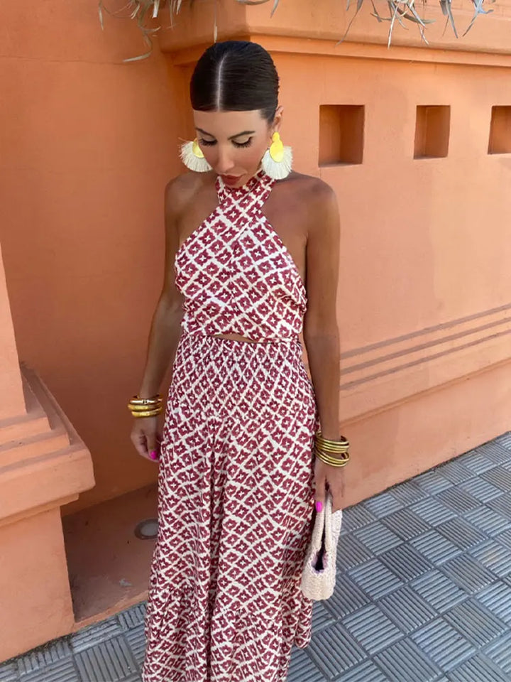 Mickay | Robe midi élégante froncée à épaules dénudées