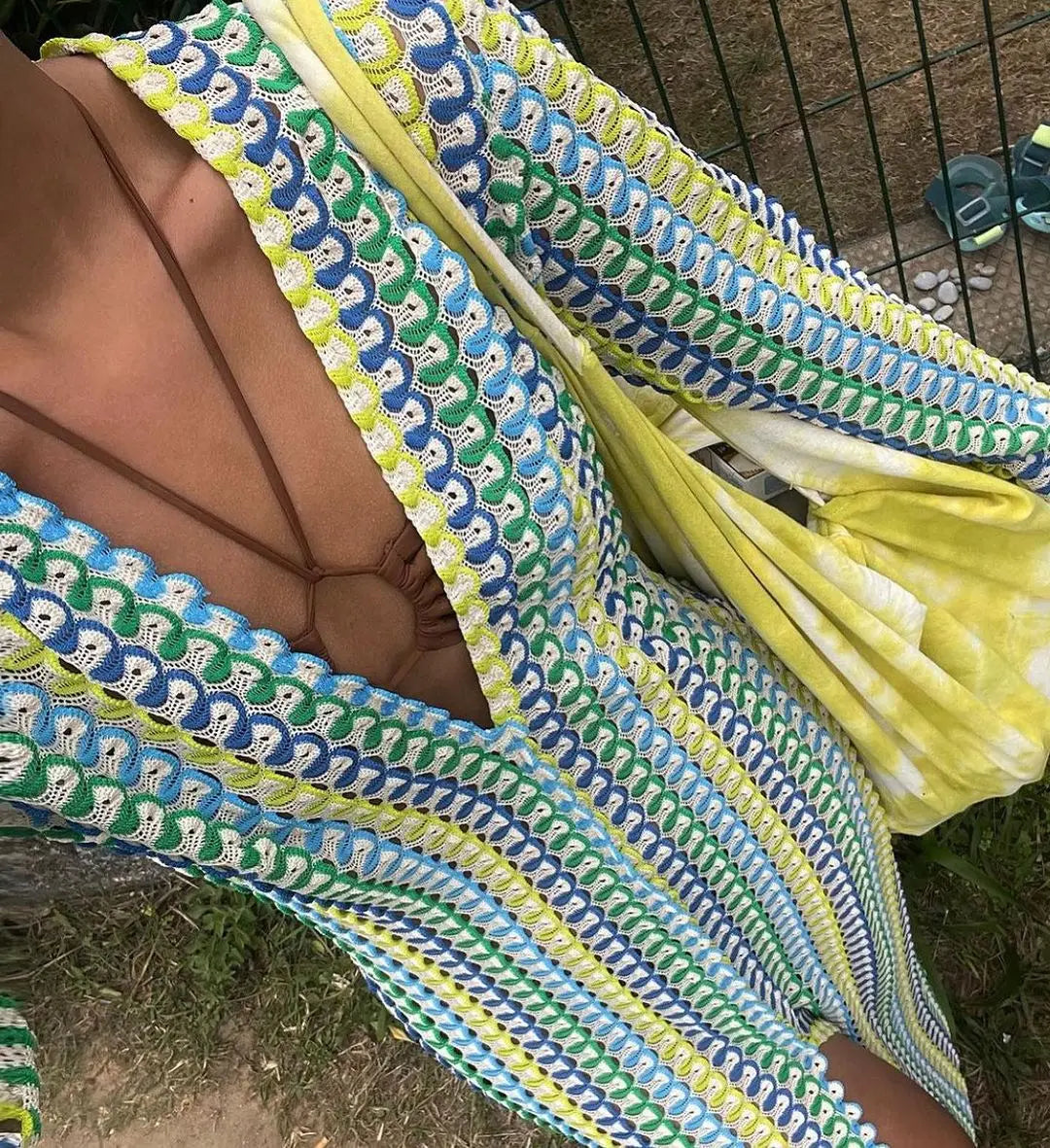 Cala Nova : Robe Maxi à Rayures Crochet