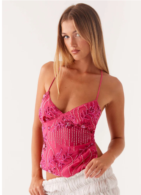 Jara : Top Halter à Paillettes