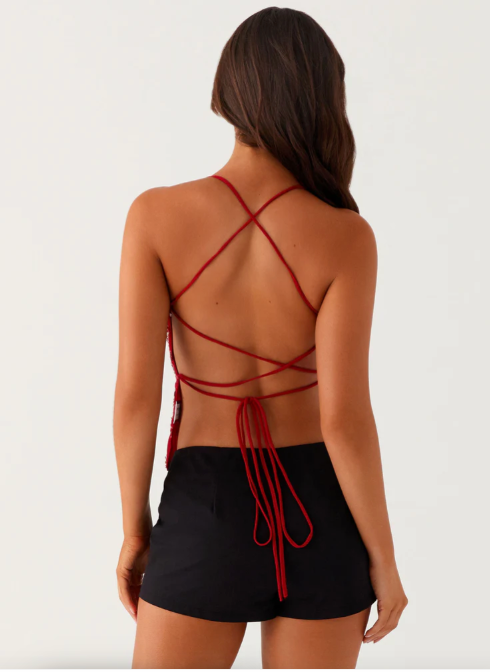 Jara : Top Halter à Paillettes