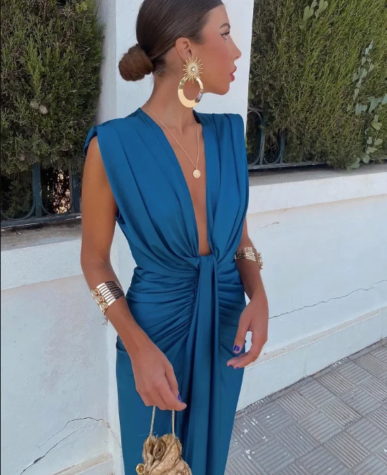 Isabelle - Robe de soirée avec décolleté plongeant