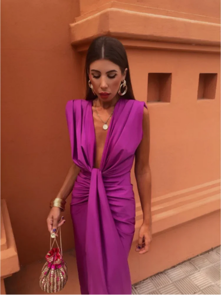 Isabelle - Robe de soirée avec décolleté plongeant
