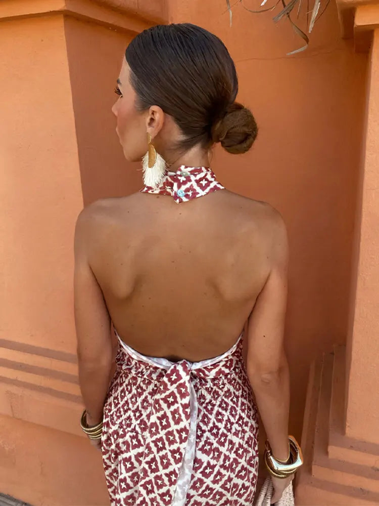 Mickay | Robe midi élégante froncée à épaules dénudées