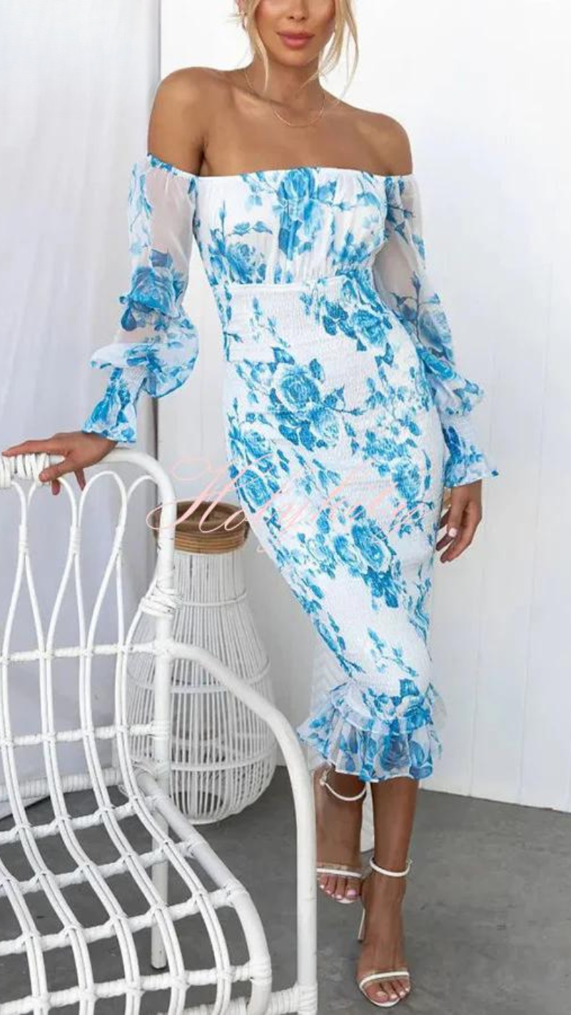 Dahlia™ | Robe Midi à Épaules Dégagées