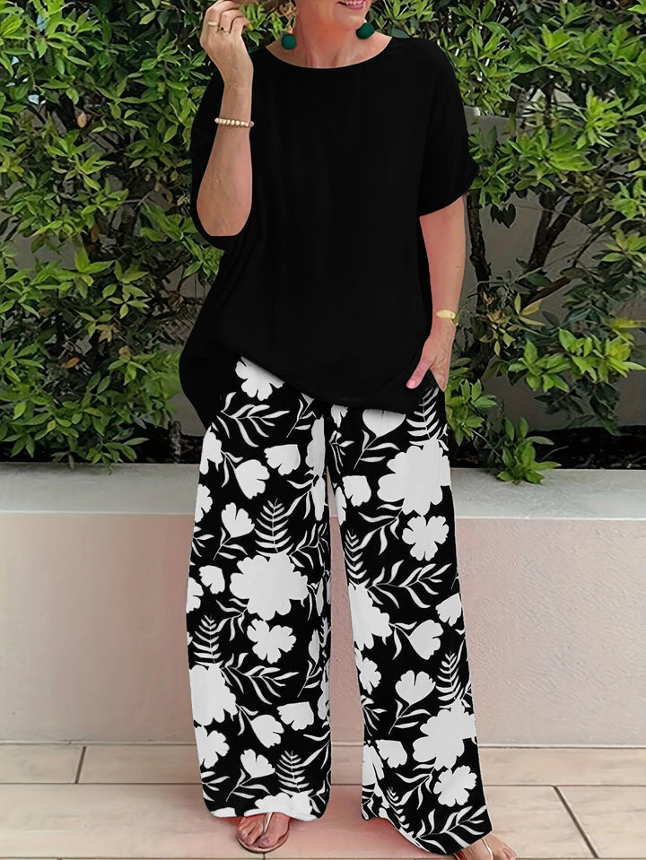 Elidia | Ensemble Estival Deux Pièces avec Pantalon Large